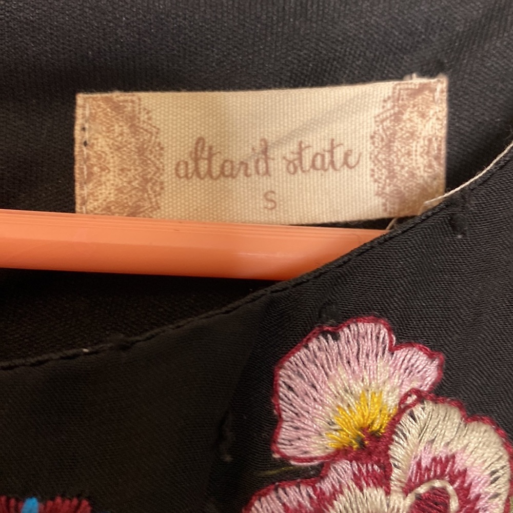 Altar’d State Black Floral Embroidered Blouse - Picture 3 of 5